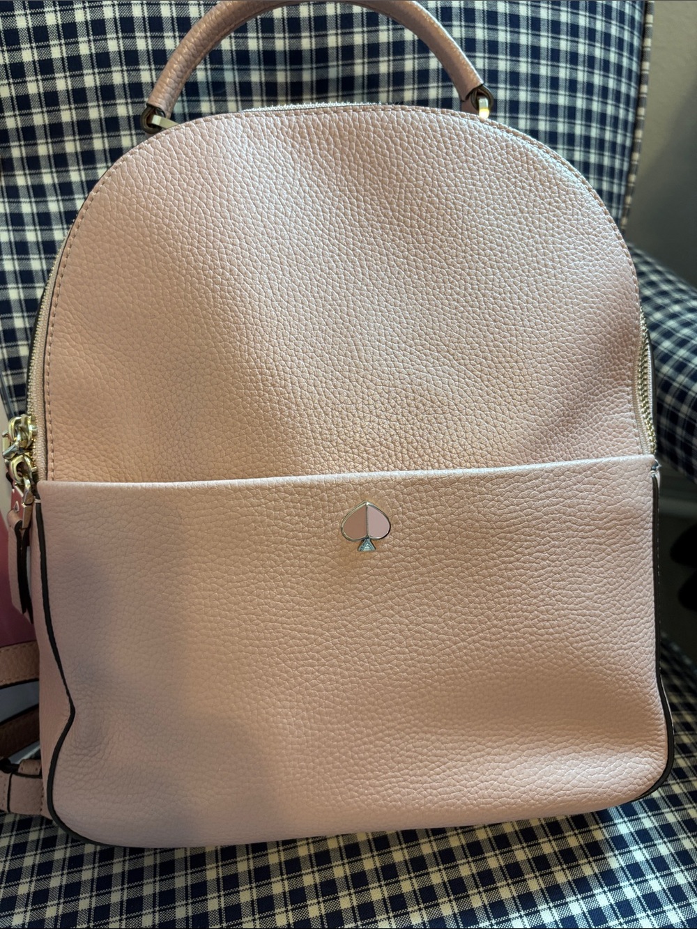 kate spade new York Polly  Pebbled pink Leather Backpack - Picture 3 of 14